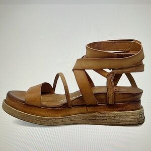 A.S. 98 LABO PLATFORM SANDAL CAMEL SIZE 37